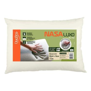 Imagem de Travesseiro Nasa Luxo Alto Duoflex Bege Para fronha 50cmx70cm Espuma 100% poliuretano