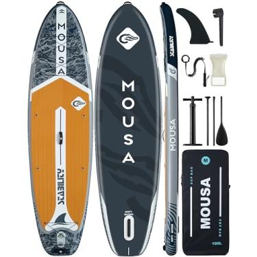 Imagem de Mousa Prancha De Stand-Up Paddle Extra Larga 11' X 35", Sup Inflável E Capacidade Para 430 Lb Todos Os Níveis Habilidade, Pesca Com Deck Eva, Nadadeira Americana, Bomba Alta Pressão, Bolsa 100 L, Gu