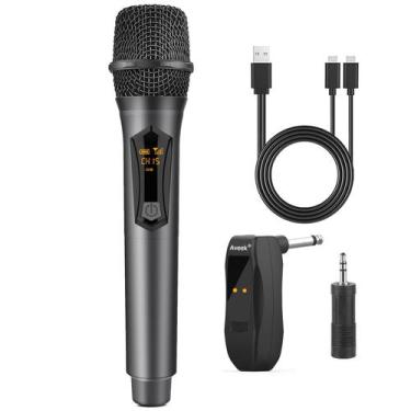 Imagem de Microfone sem fio Aveek para karaokê recarregável de 2,4 GHz