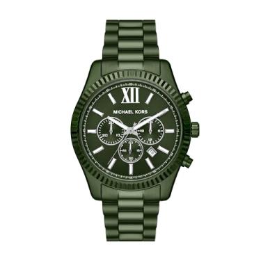 Imagem de Michael Kors Relógio masculino Lexington cronógrafo verde de aço inoxidável (modelo: MK9166), Verde