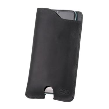 Imagem de Bainha Porta Celular Capinha Rústica 100% Couro Legítimo Saca Rápido(preto)