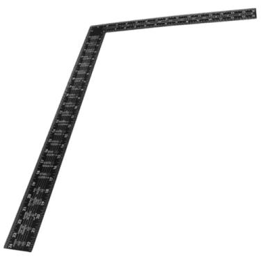 Imagem de Esquadro de Carpinteiro, Régua L em Metal Preto, 90 Graus, Escala Métrica e Imperial