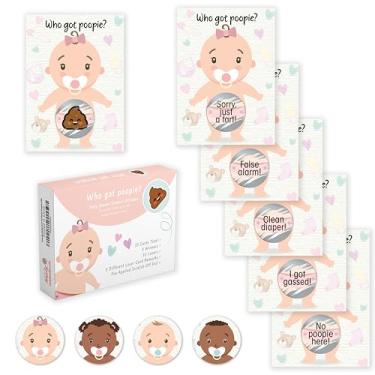Imagem de Party Hearty Baby Shower Games for Girl, 33 Poopie Emoji Scratch Off Lottery Tickets, Baby Games Ideas, Scratch Off Game