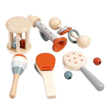Imagem de simhoa Conjunto de Chocalhos de Madeira, Brinquedo para Bebês, Coordenação, Brinquedos de Madeira