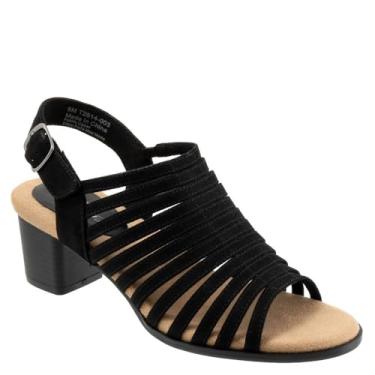 Imagem de Trotters Sandália feminina de salto médio, Camurça preta, 42