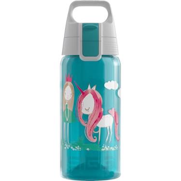 Imagem de SIGG Garrafa de água infantil - Viva One Believe in Miracles - Adequada para bebidas carbonatadas - à prova de vazamento - Segura para lava-louças - Livre de BPA - Esportes e bicicleta - Aqua - 500 ml