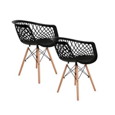 Imagem de Kit 2 Cadeiras de Jantar Eames Web Wood Pé Palito - Homeland