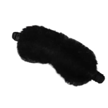 Imagem de Máscara para Dormir Dupla Face Pelúcia e Cetim Confortável e Estilosa(2,PRETA)