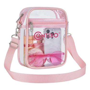 Imagem de Contixo TB03 Bolsa transparente para eventos de estádio - Bolsa transversal de PVC, bolsa carteiro transparente para crianças, rosa, 7 INCH