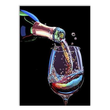 Imagem de Placa Decorativa Vinho Bebidas Bar Ilustração Decoração Poster Quarto Sala