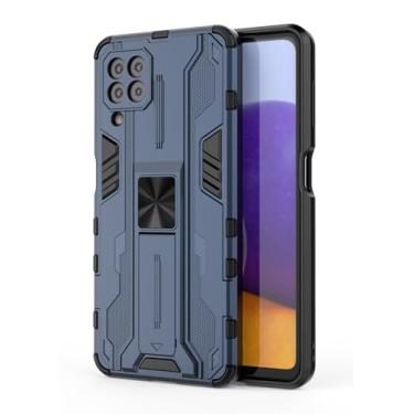 Imagem de SORAKA Capa para Samsung Galaxy A22 4G com suporte Capa de proteção resistente para Samsung Galaxy A22 4G Capa com placa de metal para suporte magnético para carro Capa Silm Fit