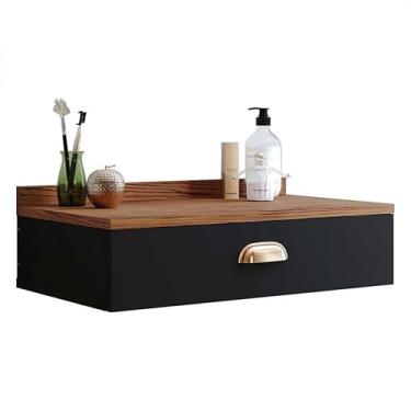 Imagem de Gaveta Suspensa Organizadora 60cm | Com Corrediças Telescópicas para Penteadeira, Aparador e Camarim (Preto Freijó)