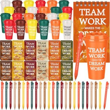 Imagem de Fuyoooo Conjunto de 72 peças de presentes de agradecimento da equipe de Ação de Graças Presentes de Apreciação de Empregados a granel Inclui 473 ml Copo de Café de Plástico Mini Bloco de Notas de