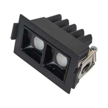 Imagem de Luminária Spot Vigo Embutir Duplo 4W LED Pix Preto 2700K Branco Quente IRC>90 300lm Bivolt IP20 Alumínio