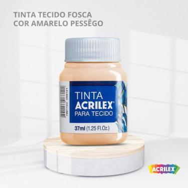Imagem de Tinta para tecido fosca com 37ml cor amarelo pessego - ACRILEX
