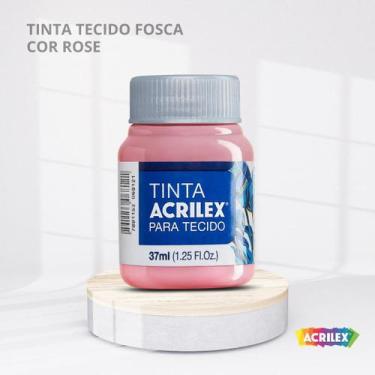 Imagem de Tinta para tecido fosca com 37ml cor rose - ACRILEX