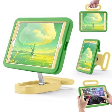 Imagem de Capa infantil para iPad 9ª geração 2021/iPad 8ª geração 2020/iPad 7ª geração 2019, suporte ajustável para retrato/paisagem, à prova de quedas com alça, capa adequada para crianças para iPad de 10,2