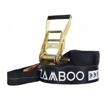Imagem de Slackline Zamboo Kit ActionLine 20m Preto Com Catraca Reforçada Suport