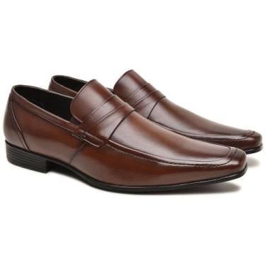 Imagem de Sapato Social Masculino em Couro Legitimo Sem Cadarço Fechado Bico Fin