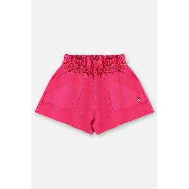 Imagem de Shorts Infantil em Linho com Elastano Up Baby, Rosa, 10