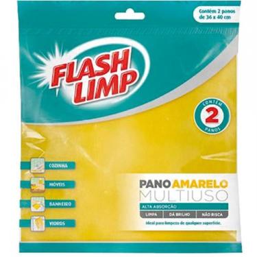Imagem de Pano Multiuso Flashlimp Amarelo C/2 4540 - FLASH LIMP