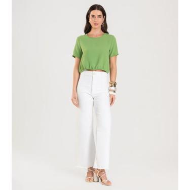 Imagem de Blusa Feminina Manga Curta Infinita Cor Verde, G, Verde
