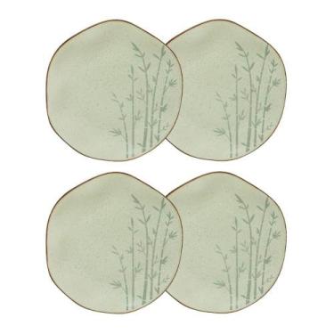 Imagem de Conjunto 4 Pratos Rasos 27,5 cm Ryo Bambu Porcelana Oxford