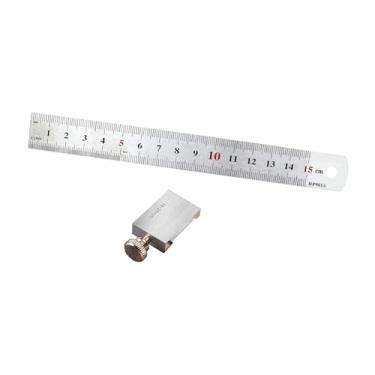 Imagem de Baoblaze Régua de aço inoxidável com de riscador, régua de metal com cursor de localização, métrica e polegada, Bloco Régua de 15cm
