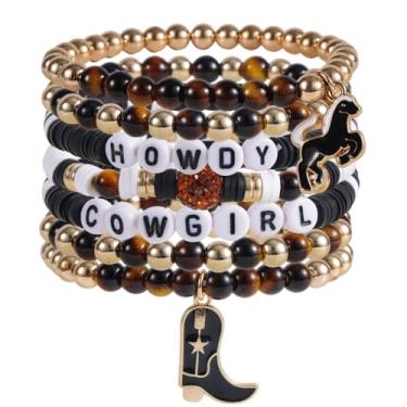 Imagem de 7un Pulseiras de Contas Estilo Cowgirl, Modernas Empilháveis Contas Ocidentais Pulseiras para Decoração de Festas Femininas e Uso Diário (Cavalo)