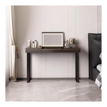 Imagem de Escrivaninha de penteadeira Mesa de maquiagem organizador vaidade com flip top espelho penteadeira madeira quarto móveis cômoda