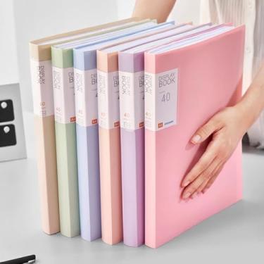 Imagem de Bolsa de documentos, 1 peça, kit de informações de pasta A4, arquivo de informações de inserção transparente de várias páginas para estudantes armazenarem documentos de exame (cor creme)