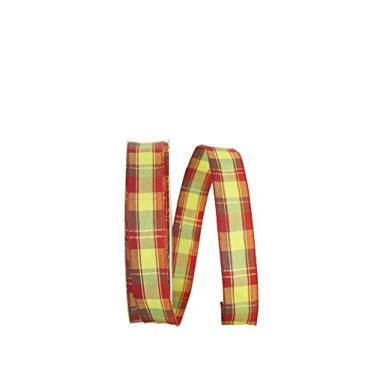 Imagem de Reliant Ribbon Fita de borda com fio xadrez alegre, 2,2 cm x 47,6 m, combo # C