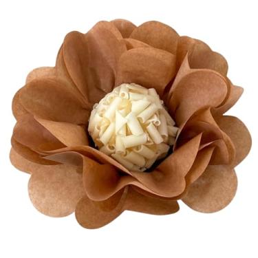Imagem de 50 Forminhas Flor Doces Finos Super Volume Tons Neutros (caramelo)
