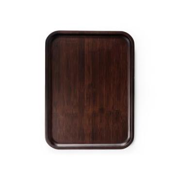 Imagem de Travessas e bandejas de madeira de acácia 40,6 cm x 30,5 cm - Tábuas de charcutaria pequenas de madeira, bandeja decorativa retangular de madeira para bolo de aperitivo de comida, banheiro, decoração