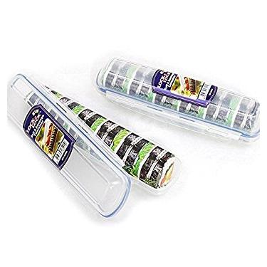 Imagem de Lock&Lock Gimbap e recipiente de comida Rolo de linguiça sanduíche portátil caixa de bento 2 peças