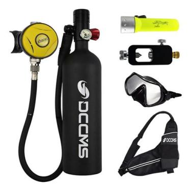 Imagem de Kit Mergulho 1L com Snorkel, Óculos, Colete e Adaptadores - KF Imports