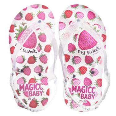 Imagem de Chinelo Menina Bebê Sandália Moranguinhos Magicc Baby, 19/20