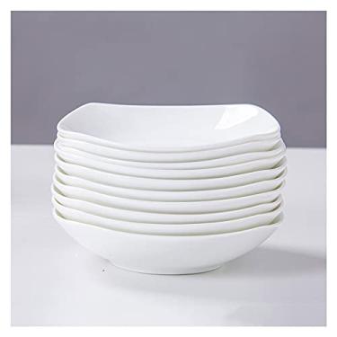 Imagem de Prato de serviço, 10 peças, pratos de jantar, conjunto de utensílios de cozinha para pratos, prato de aperitivo, pratos de salada e sobremesa, forno de microondas e lava-louças (branco) pratos