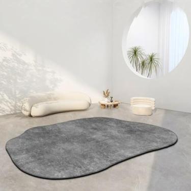 Imagem de Tapetes ovais para sala de estar, quarto infantil, tapete macio e fofo de cabeceira, tapetes curtos e felpudos para áreas grandes (3,2 x 5,2 pés (100 x 160 cm) / TS036-Flannel-7)