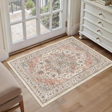 Imagem de Tapete de entrada 5 x 7 cm, macio, lavável, antiderrapante, tapete leve, interior de lã sintética, tapete pequeno para entrada, cozinha, quarto, sala de estar