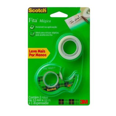 Imagem de Fita mágica com aparelho 12mmx10m 2 rolos 3M