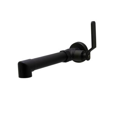 Imagem de Torneira Pia Lavatório Banheiro Parede Industrial Rustico Preto Fosco Alavanca Metal Luxo