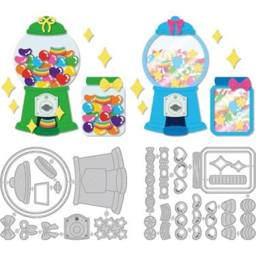 Imagem de DELORIGIN Máquina de doces, moldes de corte de metal, para fazer cartões, estêncil, de aço carbono, kit de estêncil, molde de estêncil, para decoração de álbum de fotos faça você mesmo, scrapbook