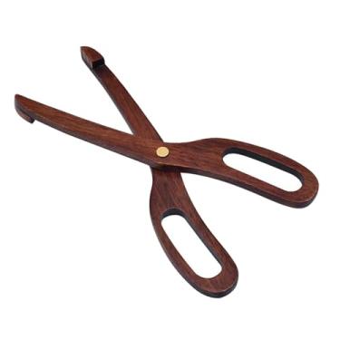 Imagem de Baoblaze Pinças de cozinha de madeira, pinças para alimentos, servidor de salada, grampo leve para alimentos, clipe para bolo para assar, virar hambúrgueres em