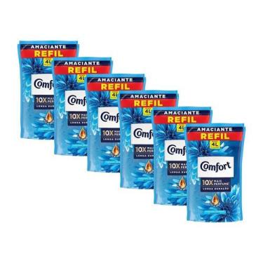 Imagem de Kit 6 Refil Amaciante Concentrado Comfort Frescor Intenso 900ml