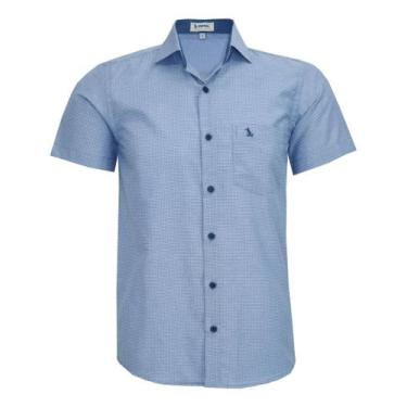 Imagem de Camisa Social Maquinetado Amil Manga Curta Com Bolso Passa Fácil 1907,