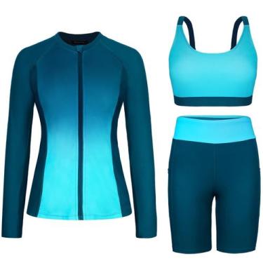 Imagem de Camisas de natação para mulheres Rash Guard Arolina, roupa de banho de