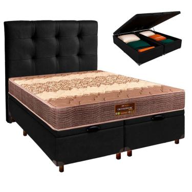 Imagem de Kit Cama Box Bau + Cabeceira + Colchão Casal D26 - Ortophedic - Sankonfort