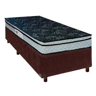 Imagem de Conjunto Cama Box Marrom Solteiro + Colchão D28 Conforto Paropas