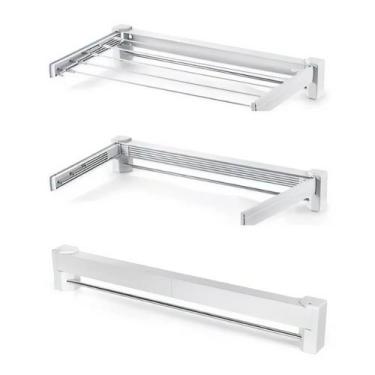 Imagem de Varal Mágico Retrátil Dobrável De Parede 70Cm - Global Mix